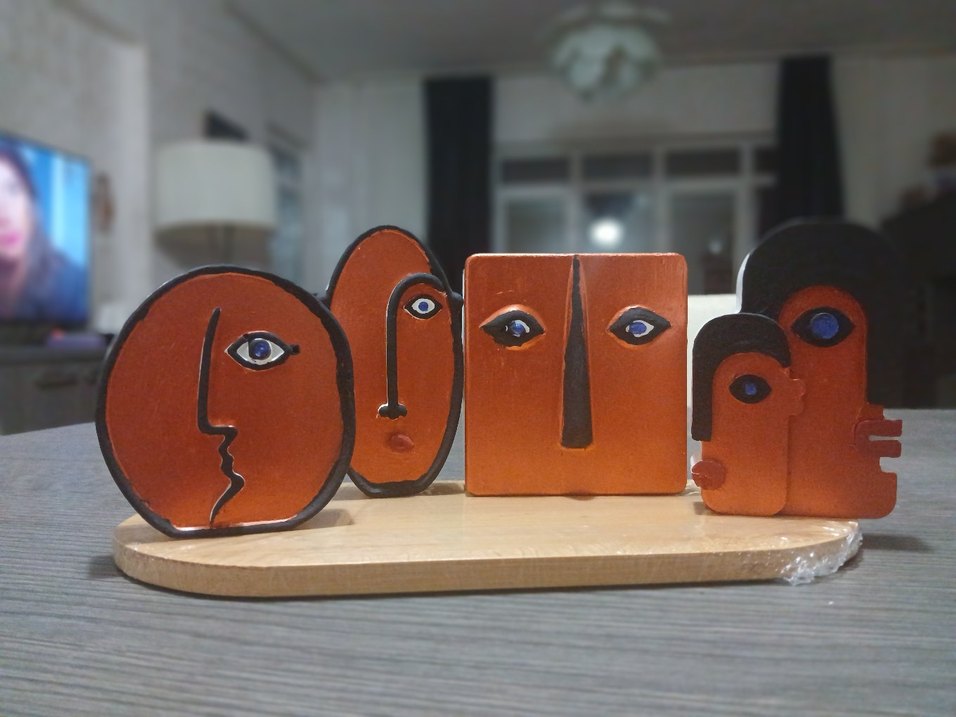 Bronz Soyut Yüz Figürleri - Görsel 2