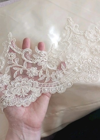 Fransız Güpürlü krem Yatak Örtüsü - Görsel 4