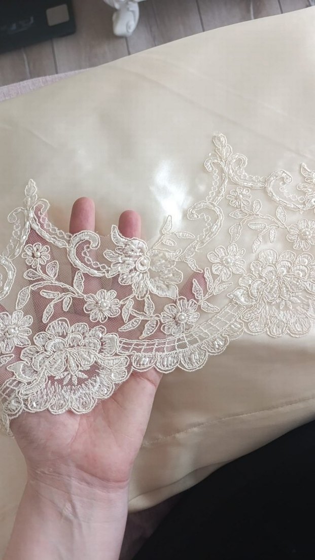 Fransız Güpürlü krem Yatak Örtüsü - Görsel 2