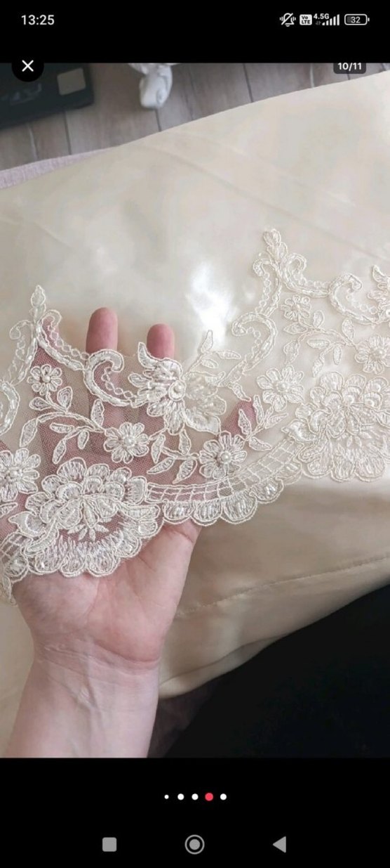 Fransız Güpürlü krem Yatak Örtüsü - Görsel 4