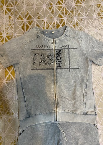 Gri kadife kadın eşofman takımı - Görsel 2