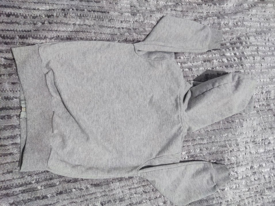 Kapüşonlu Fermuarlı Gri Erkek Çocuk Sweatshirt - Görsel 3