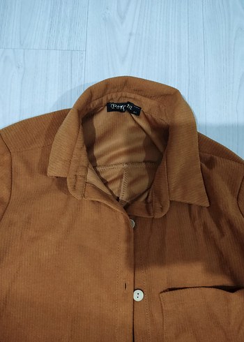 Düğmeli Uzun Kadife Kadın Tunik - Görsel 5