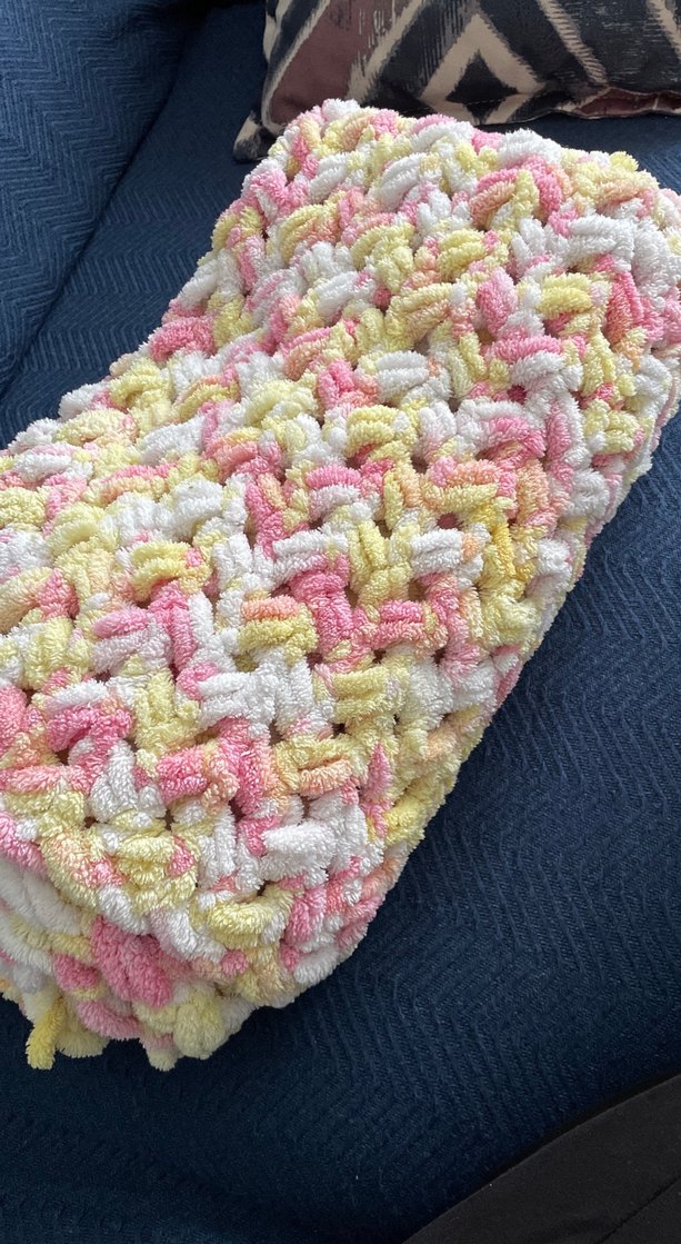 Pastel Renkli Örgü Çocuk Battaniyesi - Görsel 2