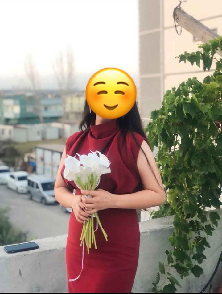 Bordo Drapeli Yüksek Yakalı Midi Kadın Elbise - Görsel 3