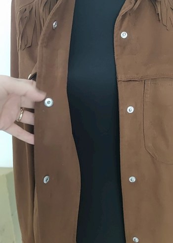 xs Beden ZARA PÜSKÜL DETAYLI SÜET GÖMLEK