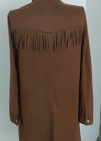 Zara ZARA PÜSKÜL DETAYLI SÜET GÖMLEK