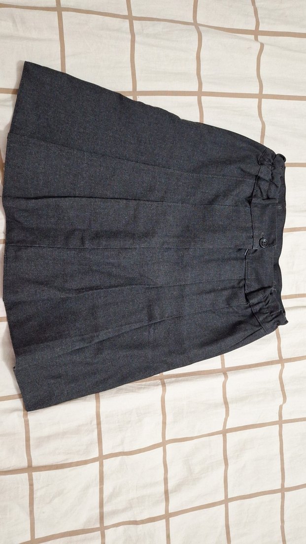 Gri Pilili Midi Kadın Kot Etek - Görsel 2