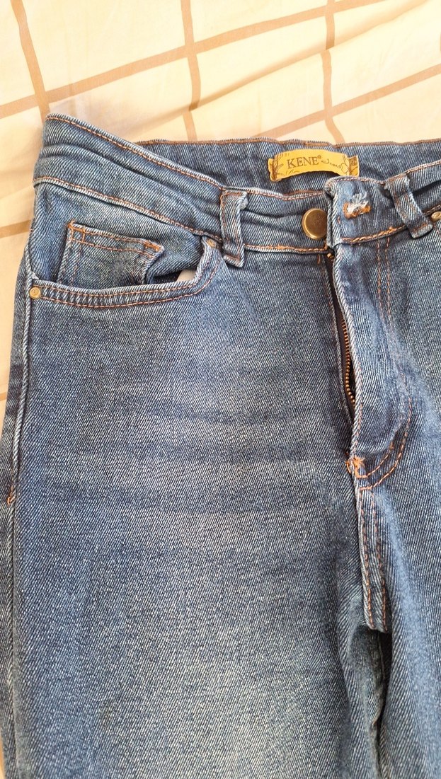 Kadın Mavi Midi Boy Denim Pantolon - Görsel 2