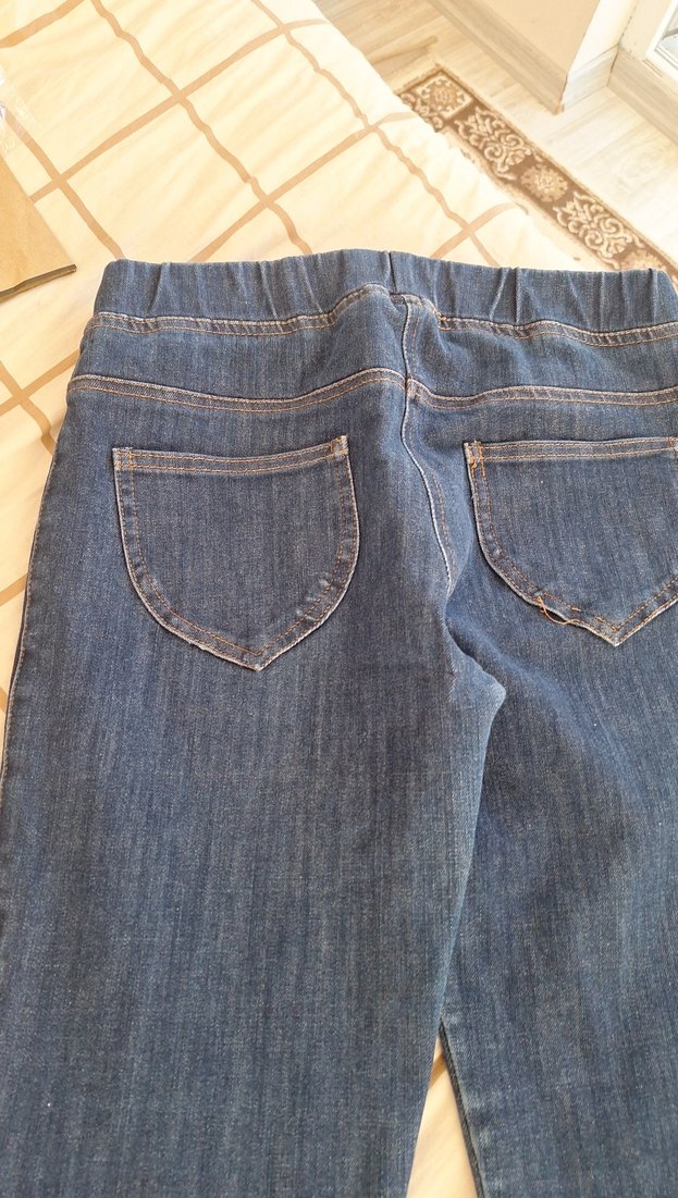 Kadın Mavi Elastik Normal Boy Kot Pantolon - Görsel 4