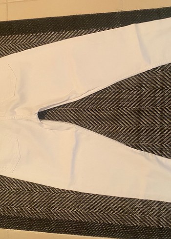 Beyaz Kadın Midi Boy Pamuk Jean - Görsel 4