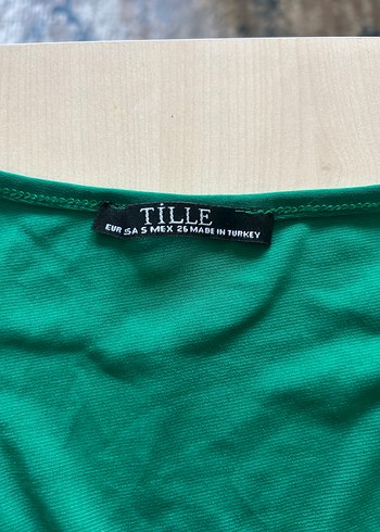 Uzun Kollu V Yaka Drapeli Yeşil Bluz - Görsel 2