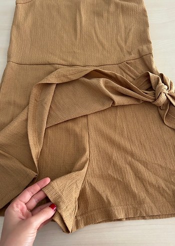 Kadın Bej Kemerli Midi Tulum - Görsel 2