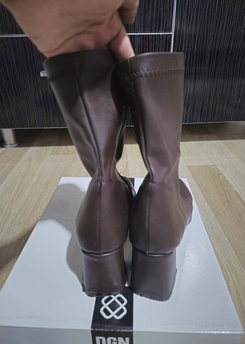 Acı kahve kalın topuk bot - Görsel 5