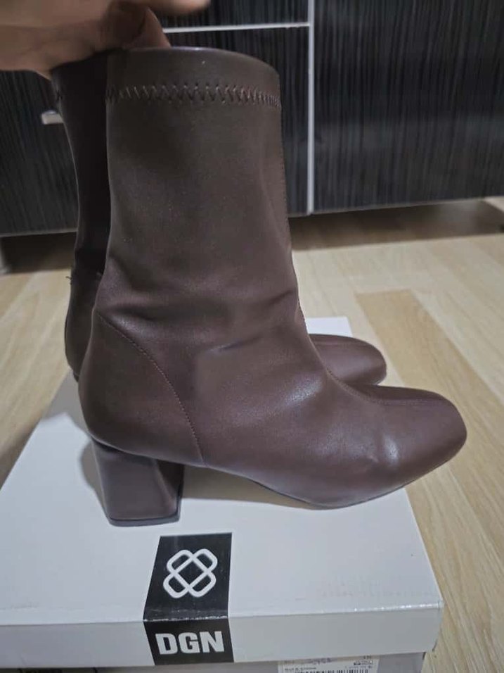 Acı kahve kalın topuk bot - Görsel 4