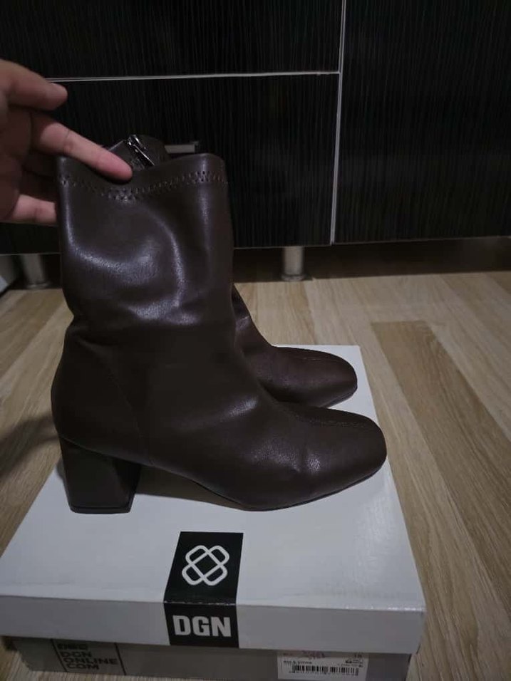 Acı kahve kalın topuk bot - Görsel 2