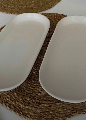 Keramika mat beyaz noyan kayık tabak - Görsel 4