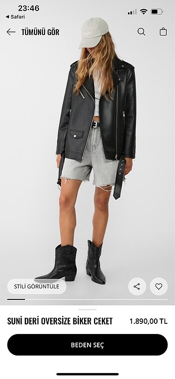 Stradivarius Stradivarius Biker Deri Ceket