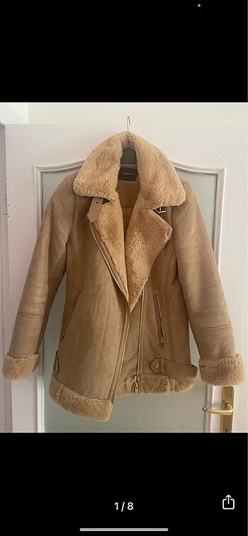 Stradivarius tüylü biker ceket