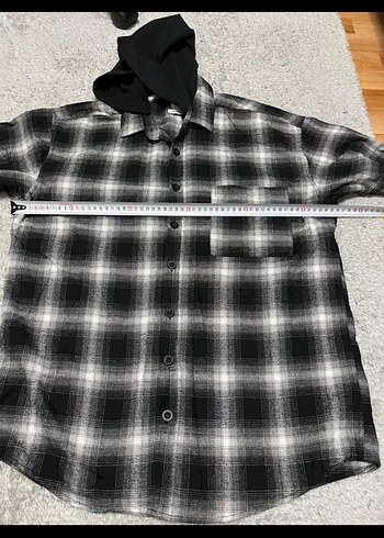 Defacto kapüşonlu Gri Ekose Uzun Kollu Gömlek - Görsel 8