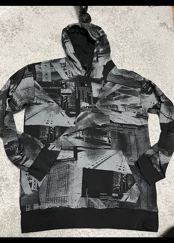 LCW Gri Baskılı Kapüşonlu Erkek Sweatshirt - Görsel 2