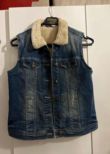 LCW içi kürklü kot ceket - Görsel 8