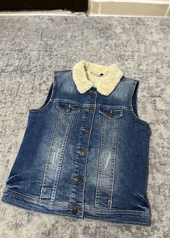 LCW içi kürklü kot ceket - Görsel 5