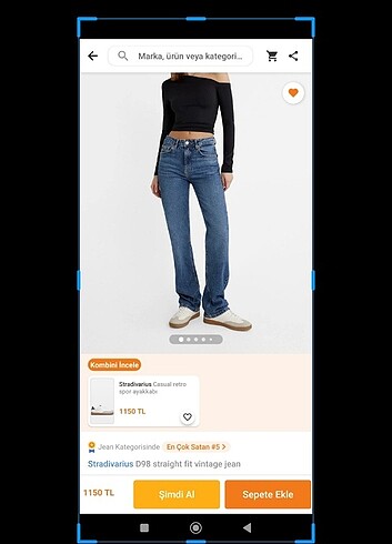 Stradivarius D98 straight jean pantolon 