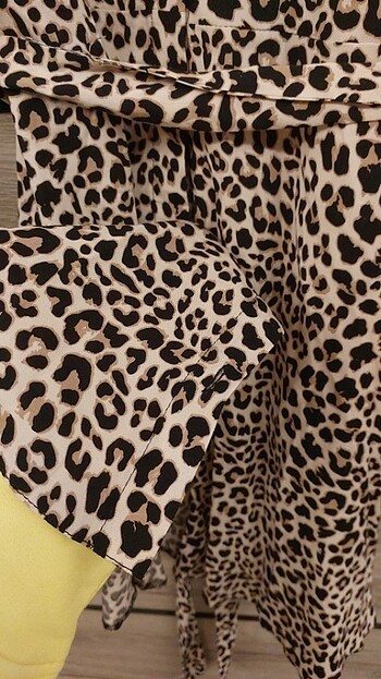34 Beden çeşitli Renk Leopar elbise kisa