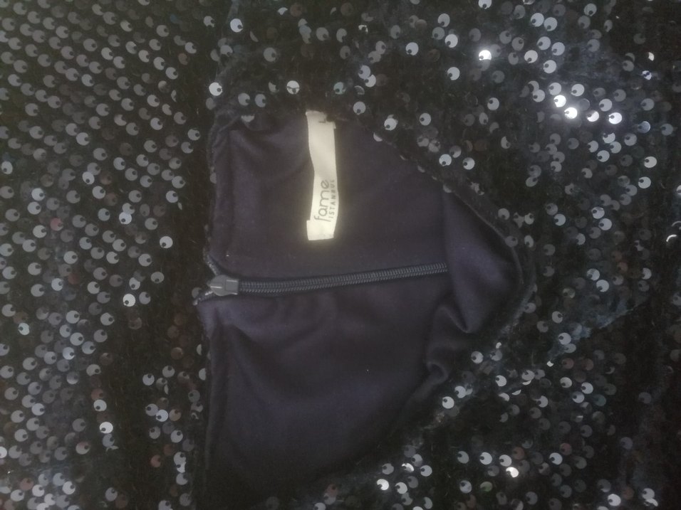 Lacivert Parlak Bisiklet Kesim Yaka Midi Abiye Elbise - Görsel 5