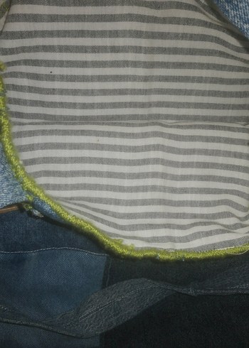 Düğmeli Mavi Kadın Denim çanta EL YAPIMI - Görsel 3