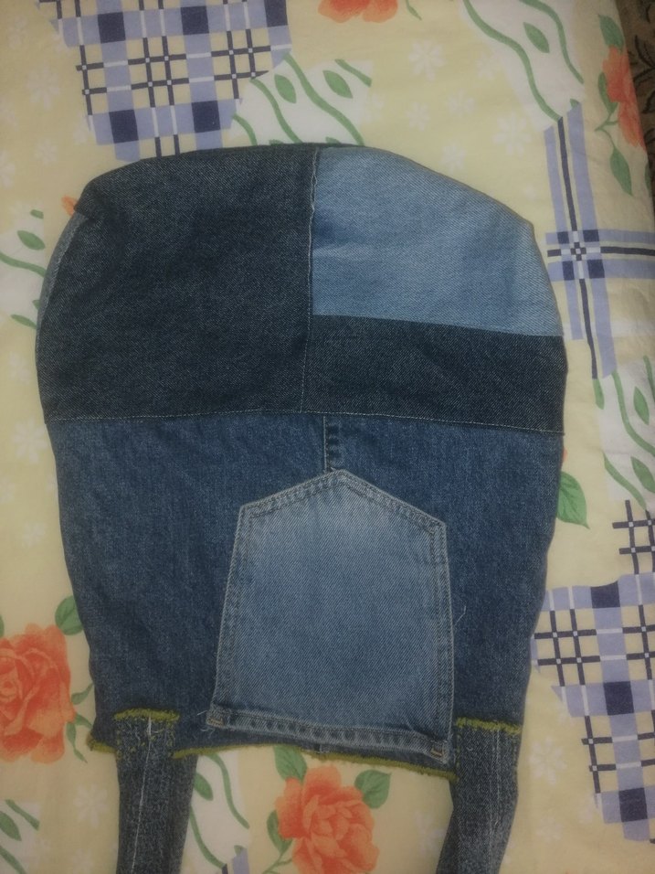 Düğmeli Mavi Kadın Denim çanta EL YAPIMI - Görsel 4