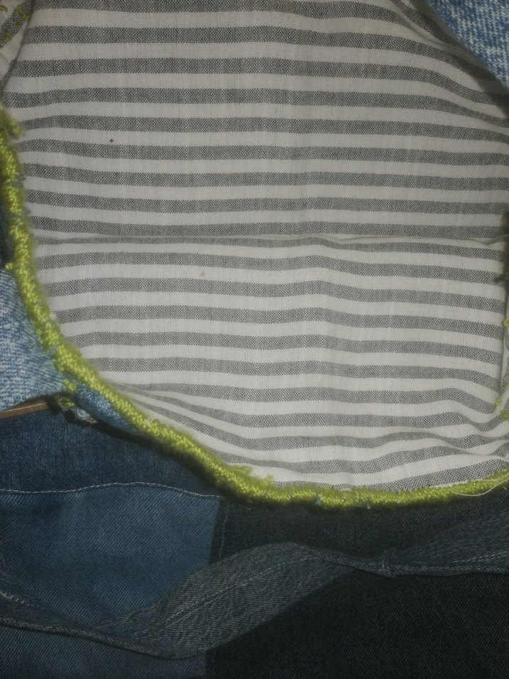 Düğmeli Mavi Kadın Denim çanta EL YAPIMI - Görsel 3