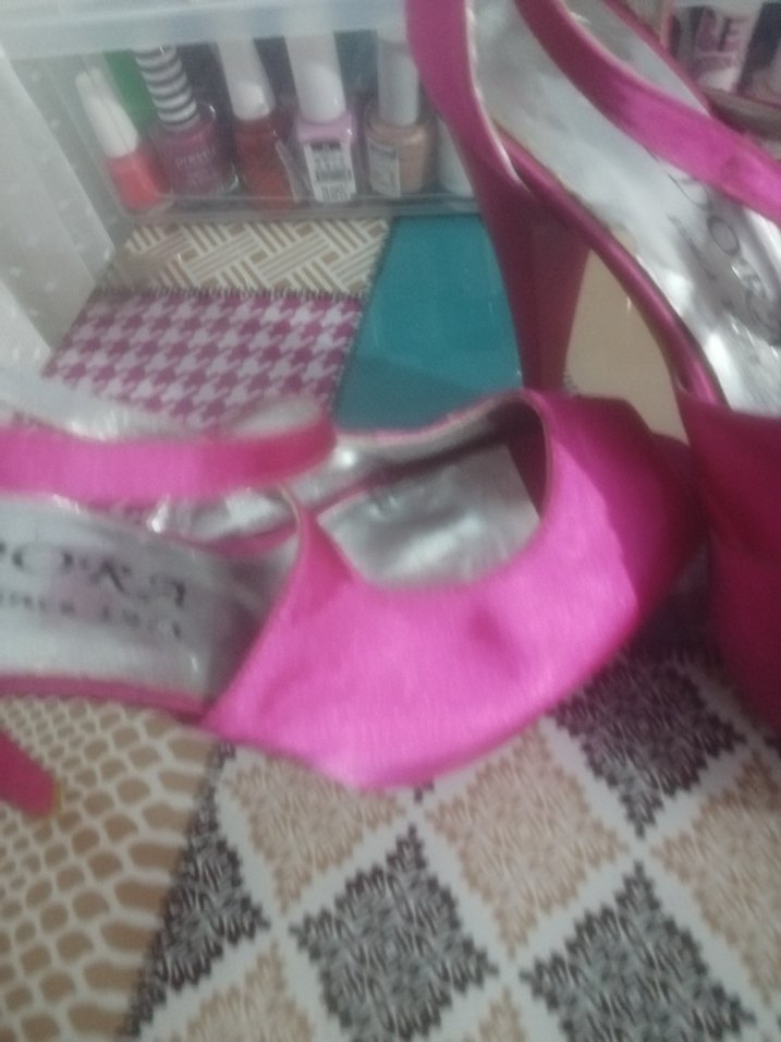 Pembe Parlak Yüksek Topuklu Kadın Abiye Ayakkabı - Görsel 4