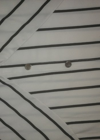 Düğmeli Çizgili Kadın Etek - Görsel 2