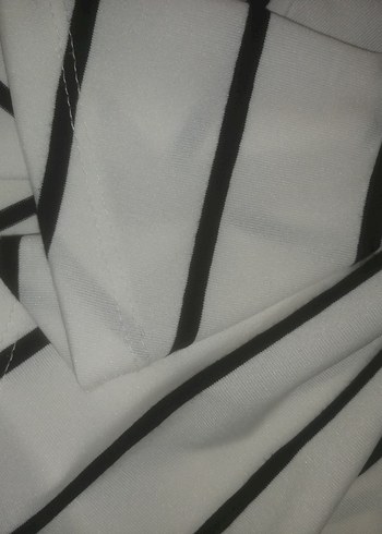 Düğmeli Çizgili Kadın Etek - Görsel 3