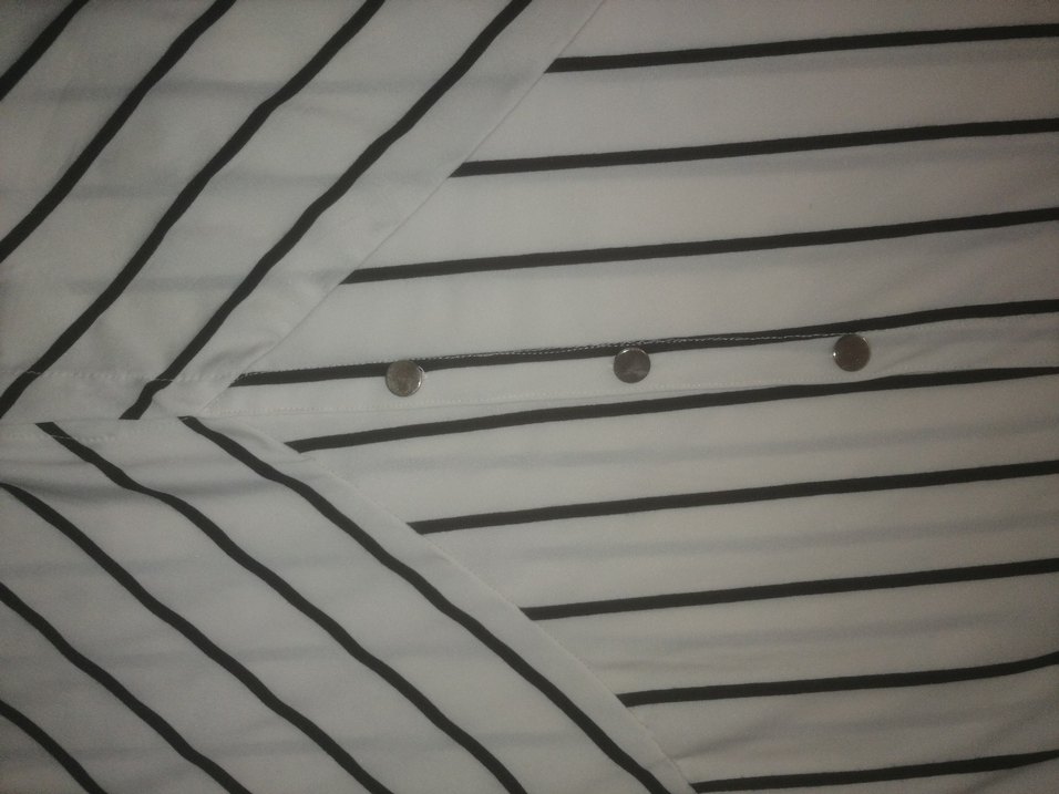 Düğmeli Çizgili Kadın Etek - Görsel 2