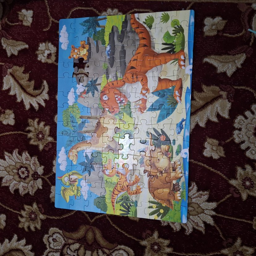 Diger Renkli Dinozorlar Çocuk Puzzle 100 Parça - Görsel 3