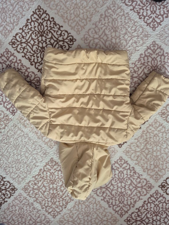 Bej Kapüşonlu Bebek Kışlık Mont - Görsel 2