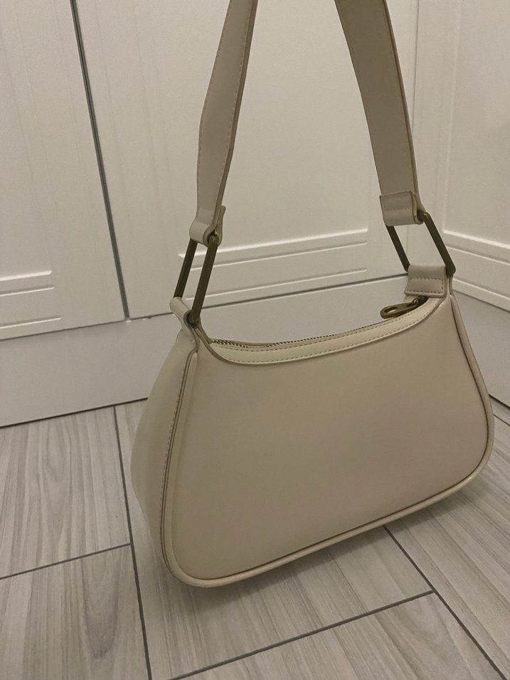 Bej Deri Tokalı Minimalist Kadın Çanta - Görsel 2