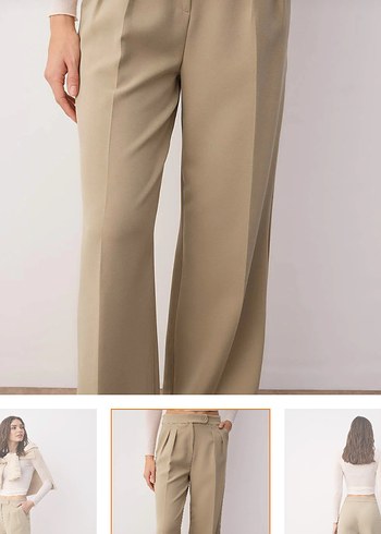 Bej Kadın Kumaş Pantolon - Görsel 2