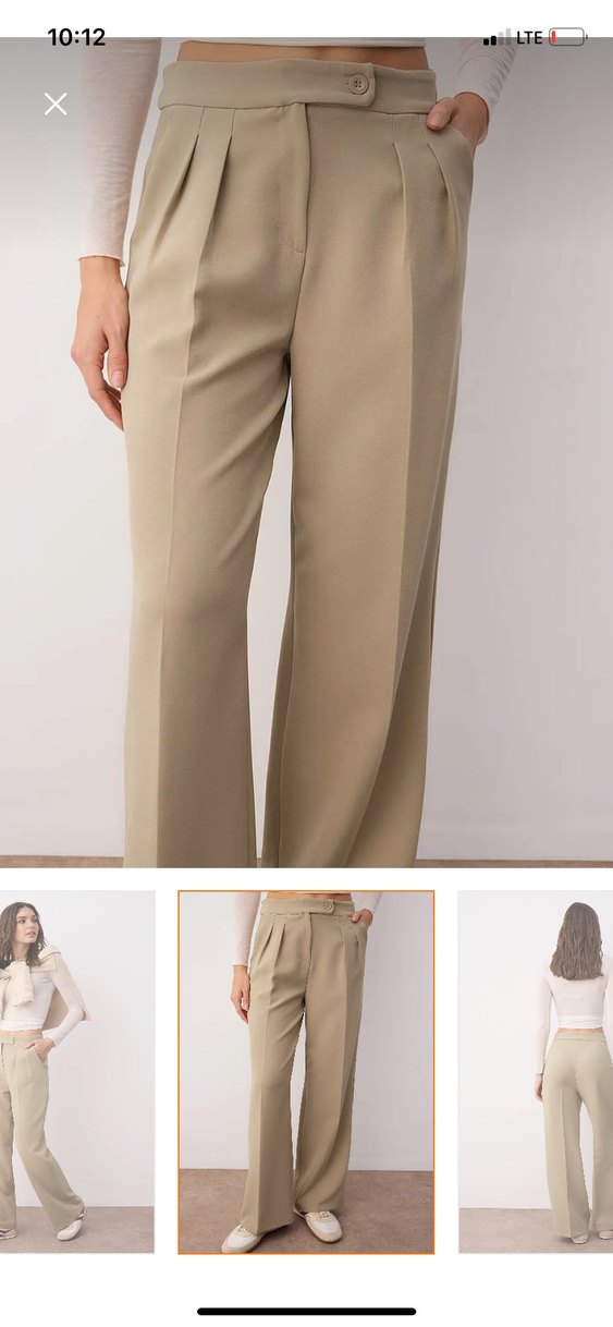 Bej  Kadın Kumaş Pantolon - Görsel 2
