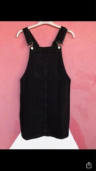 Siyah denim salopet