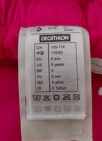 5 Yaş Beden pembe Renk Decathlon Kar Pantolonu