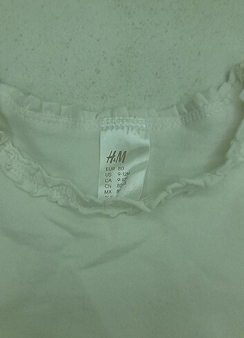 9-12 Ay Beden beyaz Renk H&M 9-12 Ay Tişört