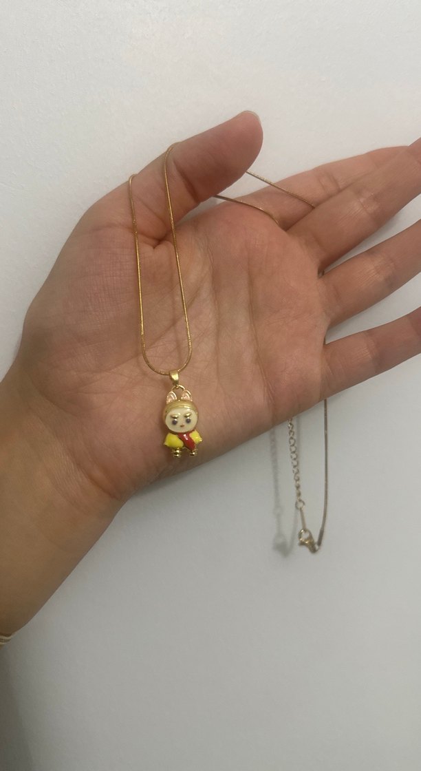 Renkli Baskılı Bohem Zincir Kolye - Görsel 2