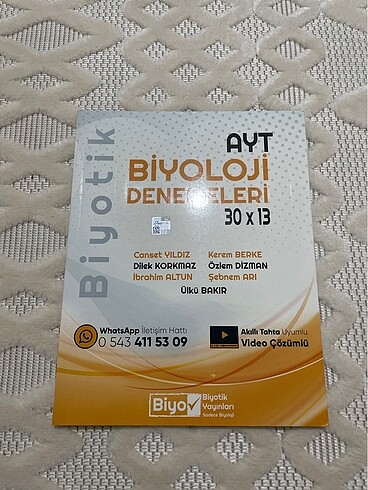 Biyotik yayınları AYT BİYOLOJİ DENEME