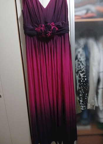 Uzun Mor Straplez Gotik Abiye Elbise - Görsel 2