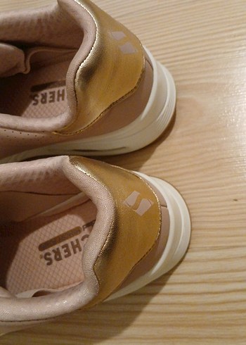 Bej Dolgu Topuklu Kadın Spor Ayakkabı - Görsel 6