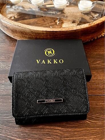#Vakko Siyah Monogram Cüzdan